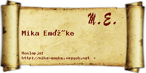 Mika Emőke névjegykártya
