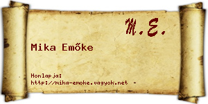 Mika Emőke névjegykártya
